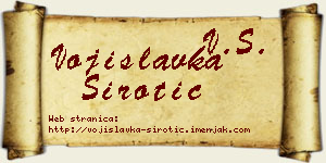 Vojislavka Sirotić vizit kartica